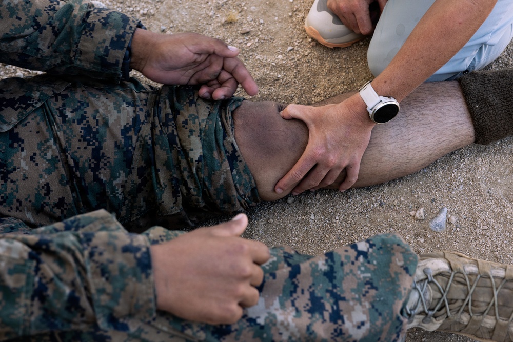 Athletic Trainer visits U.S. Marines with 2nd Bn., 1st Marines, during AFX