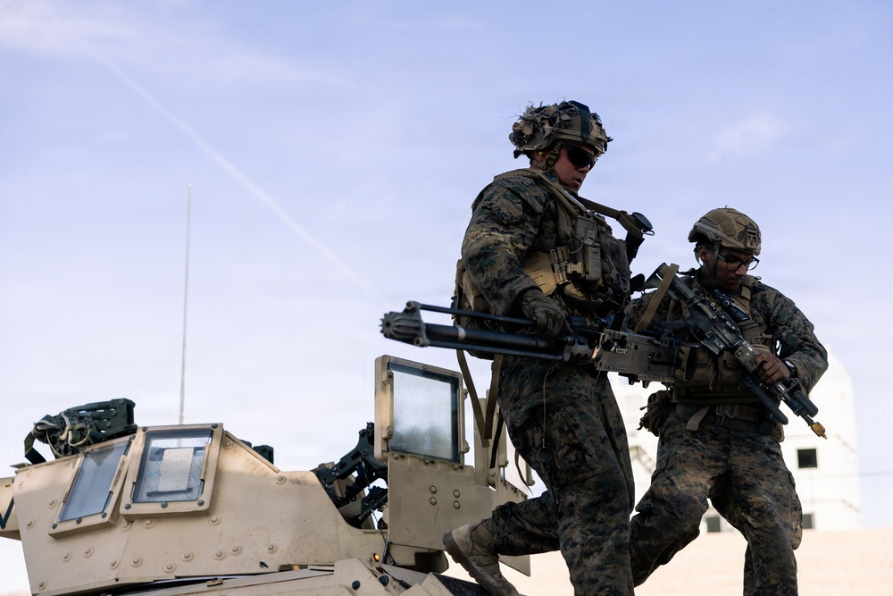 U.S. Marines with 2nd Bn., 1st Marines, rehearse company attacks during AFX