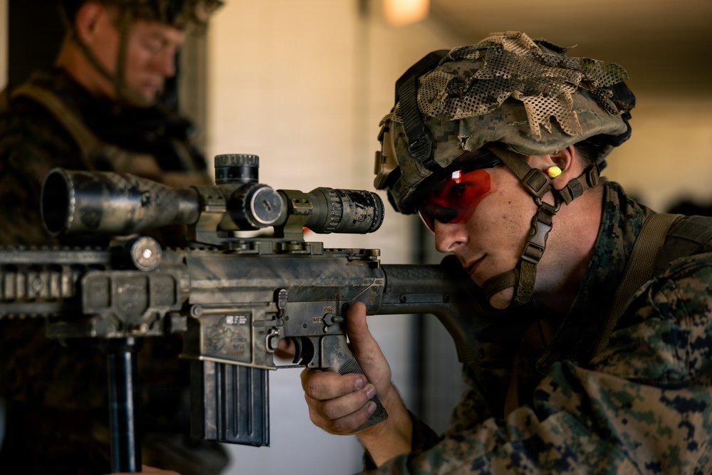 U.S. Marines with 2nd Bn., 1st Marines, rehearse company attacks during AFX