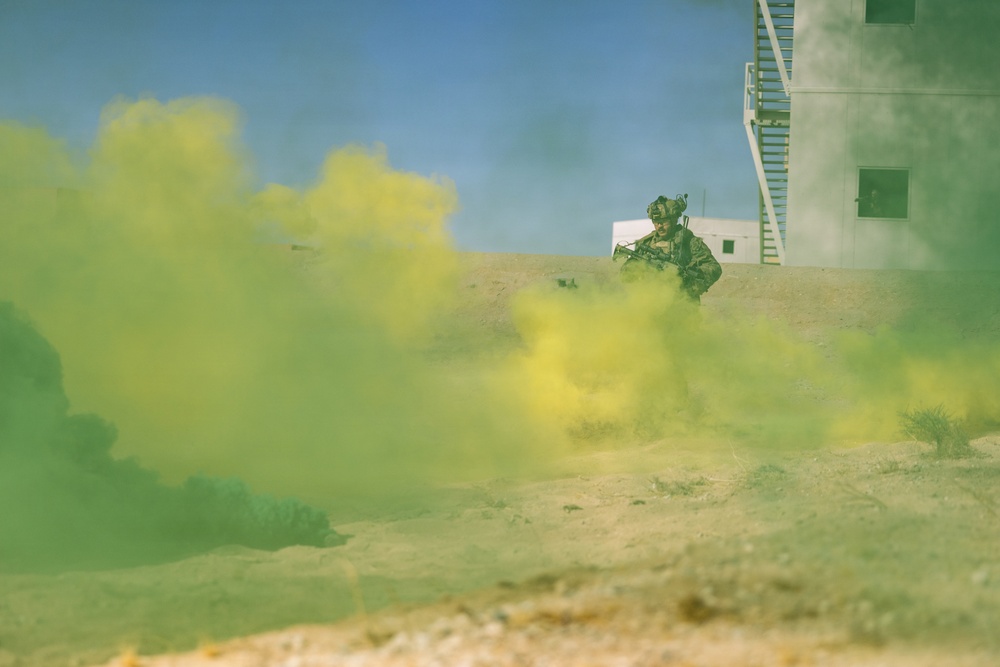 U.S. Marines with 2nd Bn., 1st Marines, rehearse company attacks during AFX