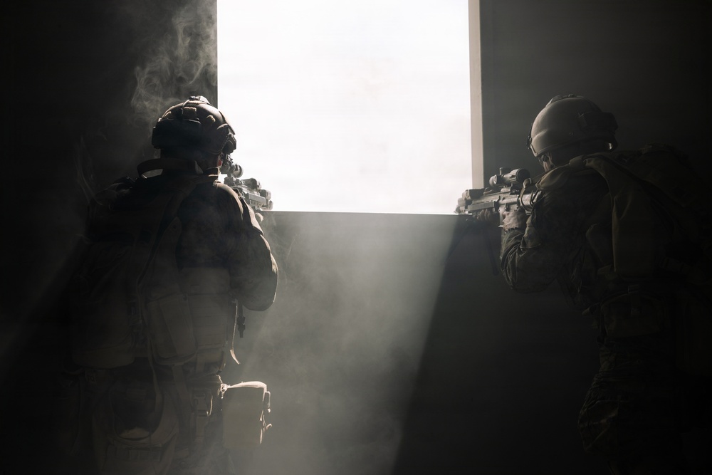 U.S. Marines with 2nd Bn., 1st Marines, rehearse company attacks during AFX