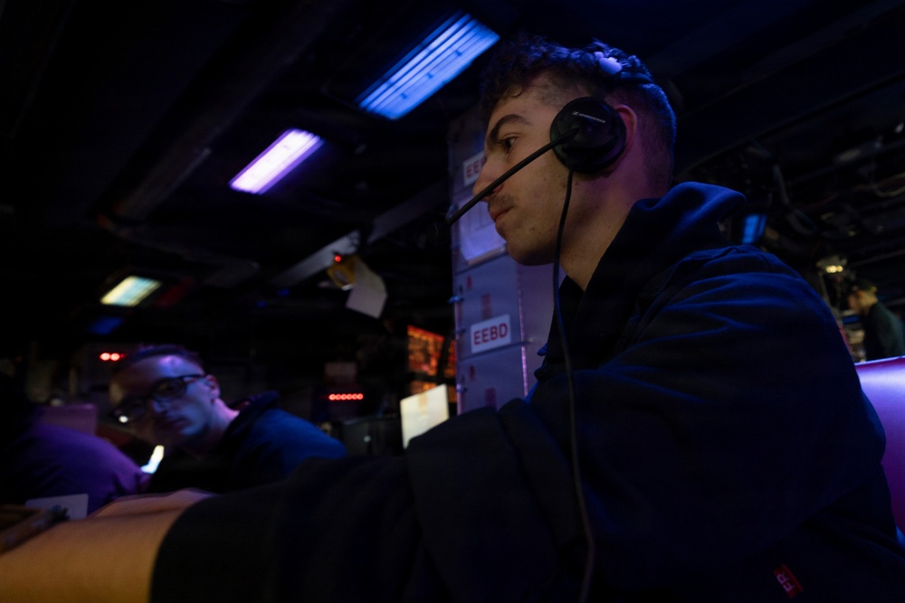 Michael Murphy Sailors Stand Watch in CIC