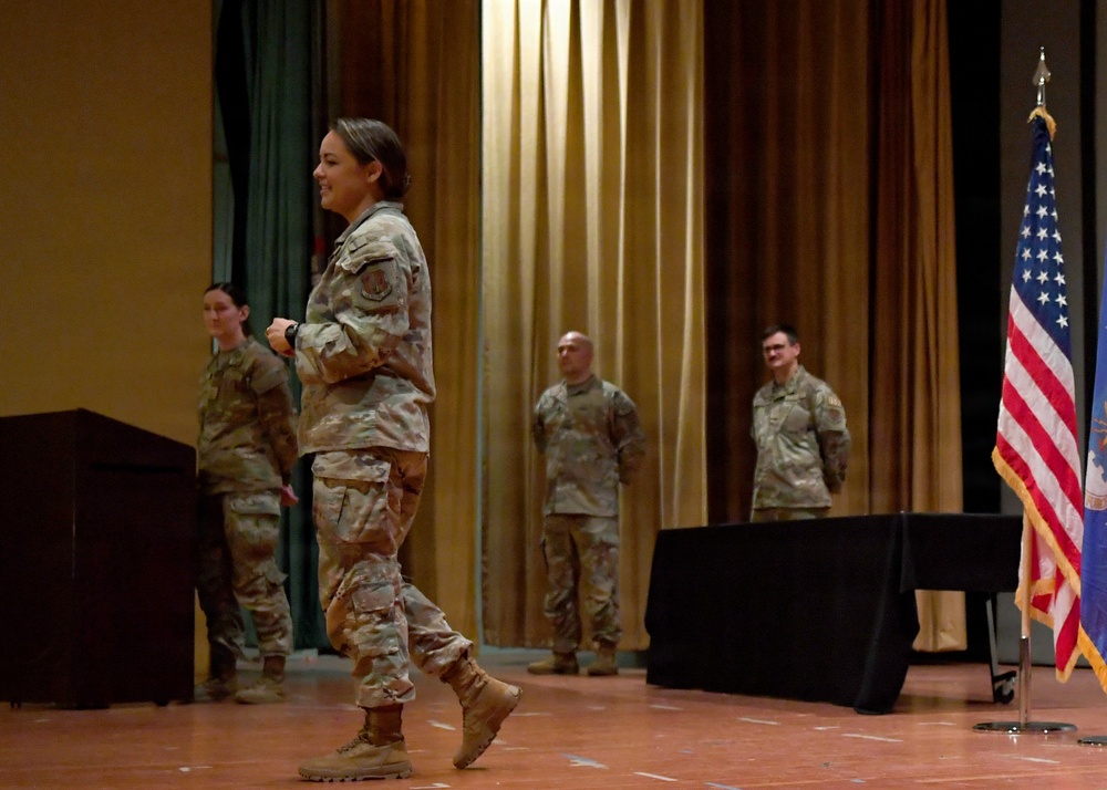 CMSgt Amber McDonald and Ashley Davis Promotion ceremony