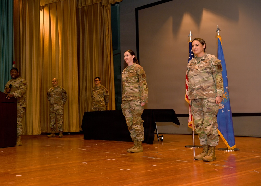 CMSgt Ashley Davis and Amber McDonald Chief Promotion ceremony