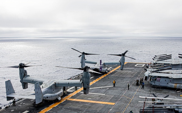 USS Makin Island Conducts VM-22 Flight Operations