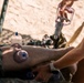 Marines with 2nd Bn., 1st Marines, visit the athletic trainer during AFX