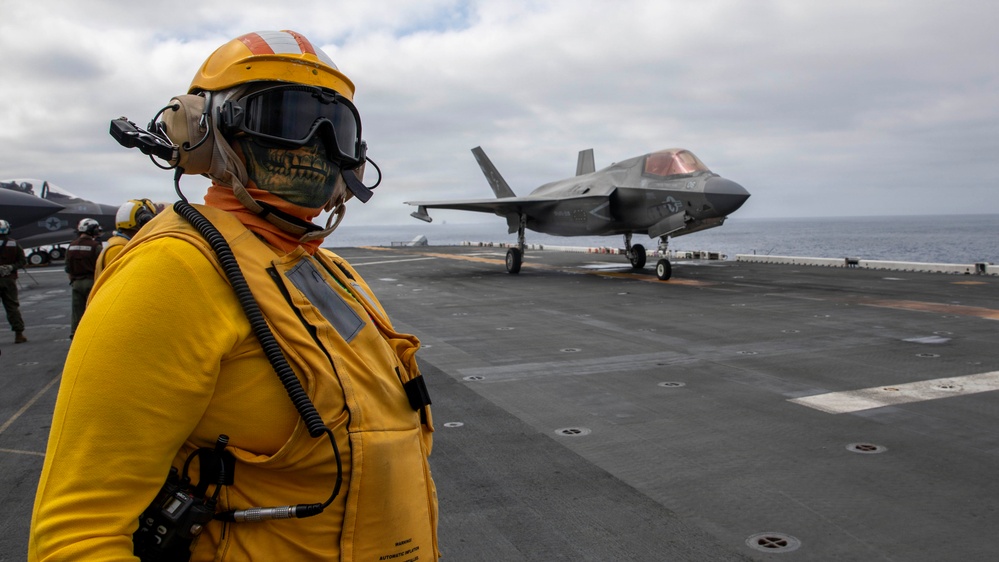 F-35B Prepares to Launch Off USS Makin Island