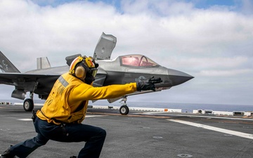 F-35B Prepares to Launch Off USS Makin Island