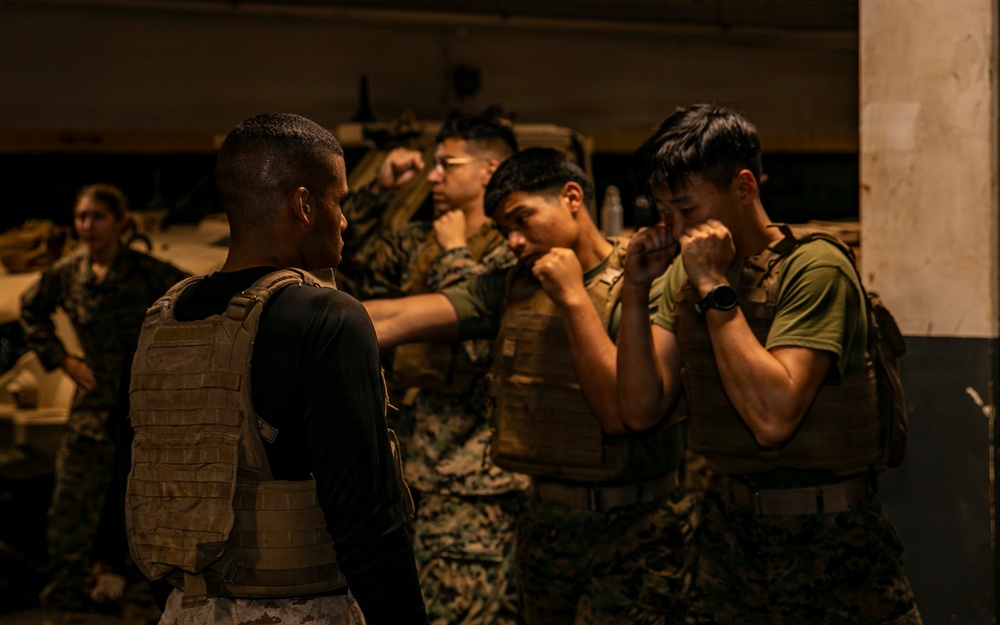 US Marine Conducts Martial Arts Program (MCMAP) Aboard USS Makin Island