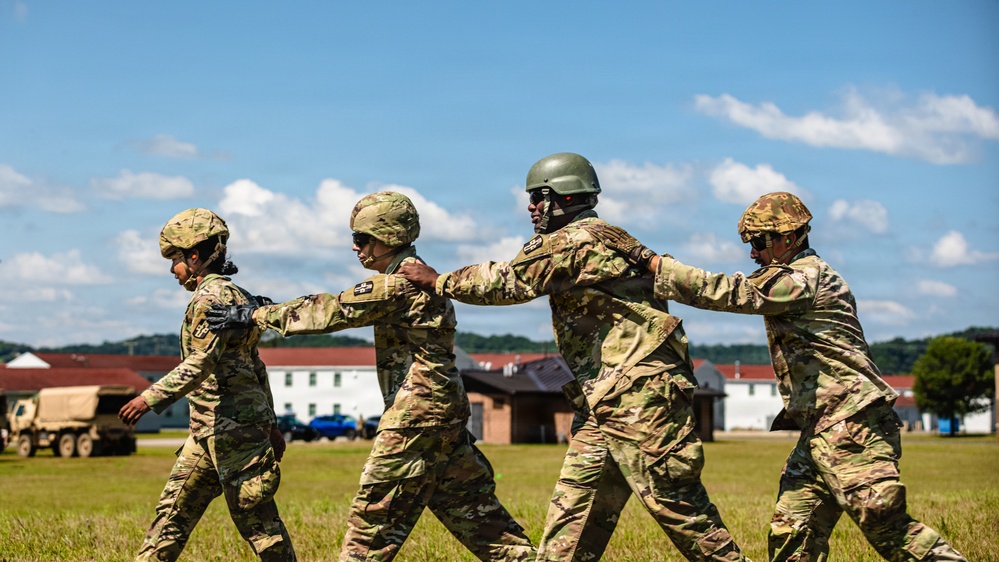 Army Reserve Soldiers conduct casualty evacuation training during WAREX 26