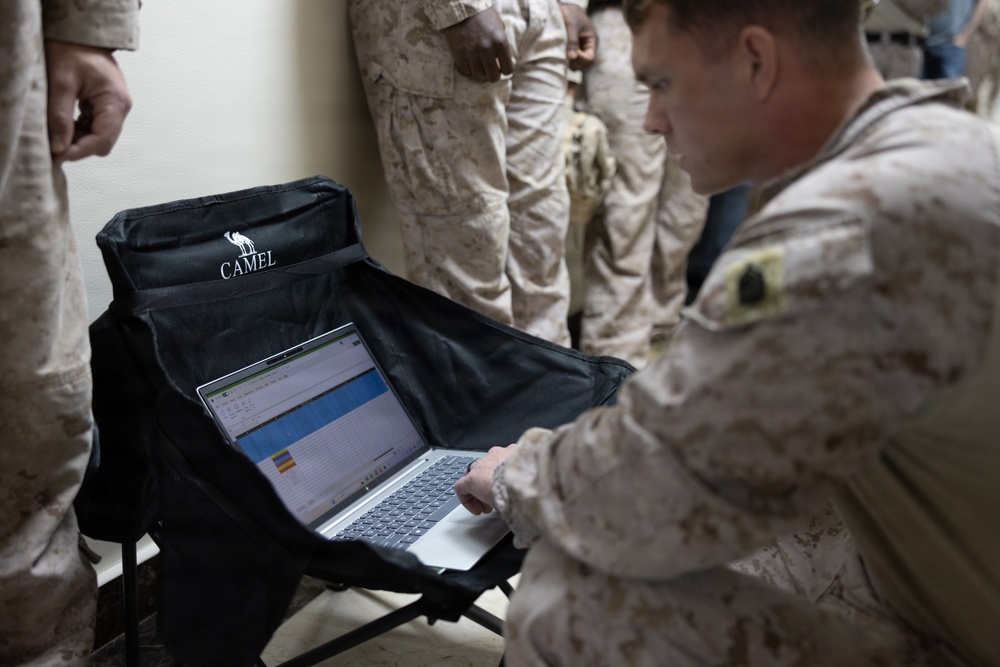 U.S. Marines and Sailors conduct a displacement drill