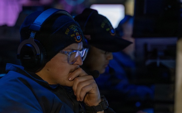 Watchstanders aboard USS Gonzalez