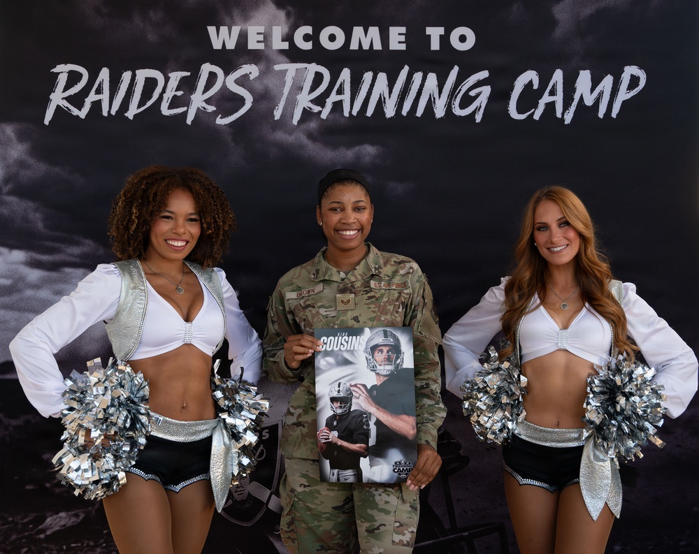 Airmen from Nellis and Creech AFB attend Las Vegas Raiders training camp