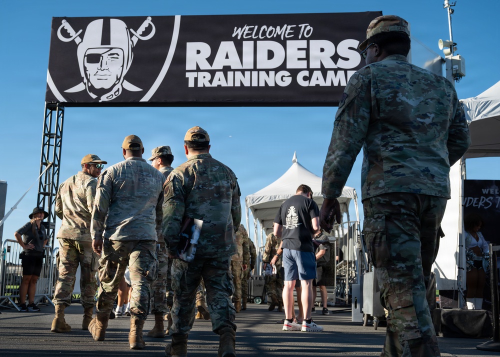 Airmen from Nellis and Creech AFB attend Las Vegas Raiders training camp