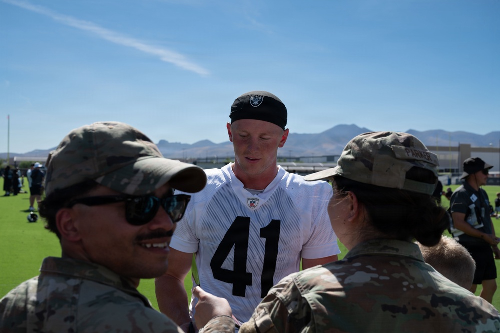 Airmen from Nellis and Creech AFB attend Las Vegas Raiders training camp