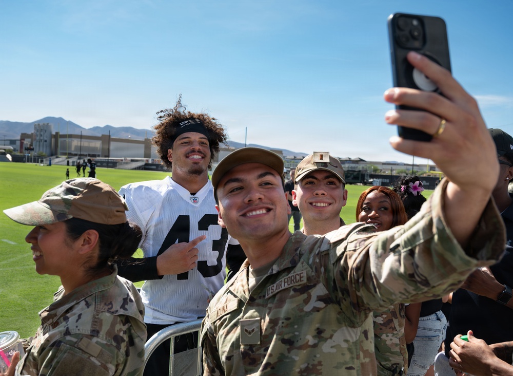 Airmen from Nellis and Creech AFB attend Las Vegas Raiders training camp