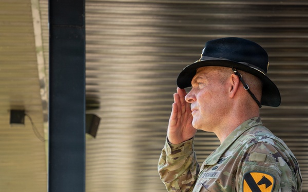 Maj. Gen. Thomas M. Feltey relinquishes command of the 1st Cavalry Division