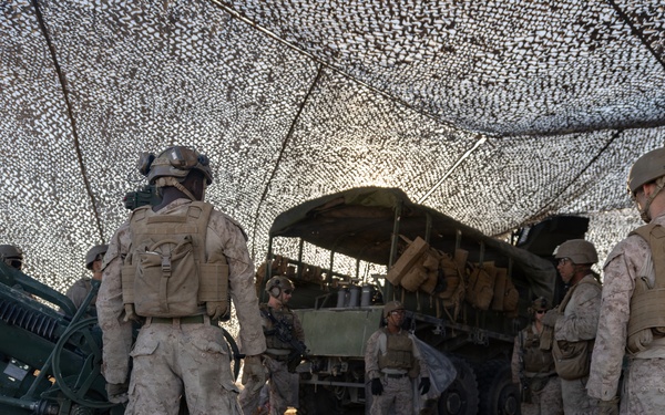 Marines with 3/11 conduct an observation shoot during SLTE 4-26