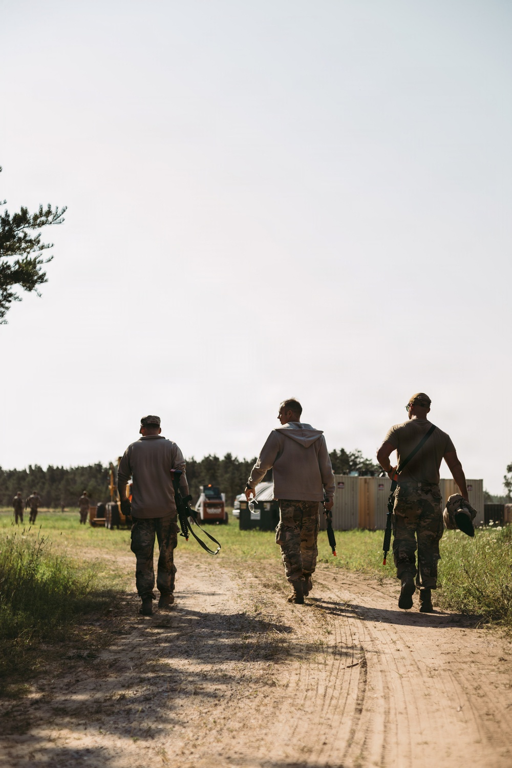 Airmen of the 131st Civil Engineering Squadron and the 139th Civil Engineering Squadron prepare a Forward Opearting Base