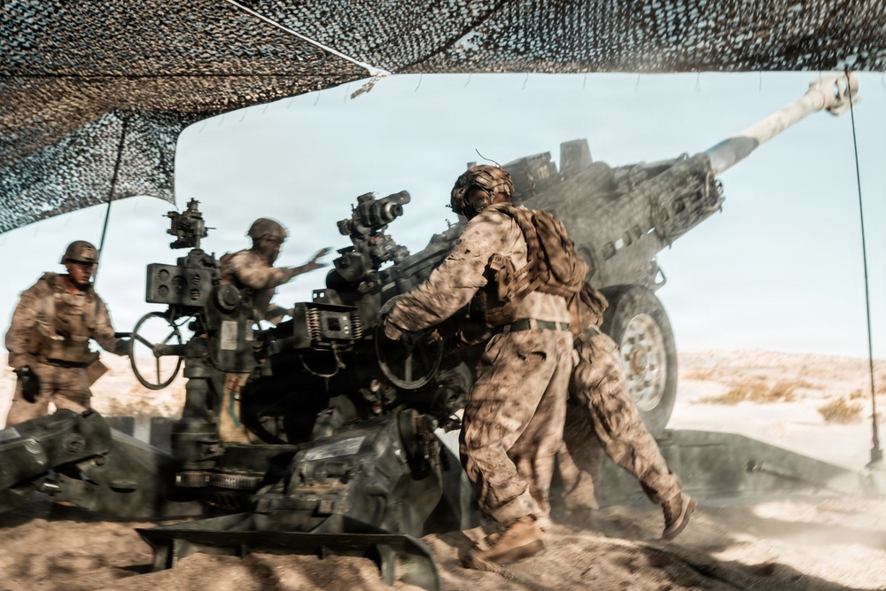 Marines with 3/11 conduct an observation shoot during SLTE 4-26
