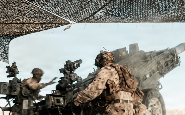 Marines with 3/11 conduct an observation shoot during SLTE 4-26