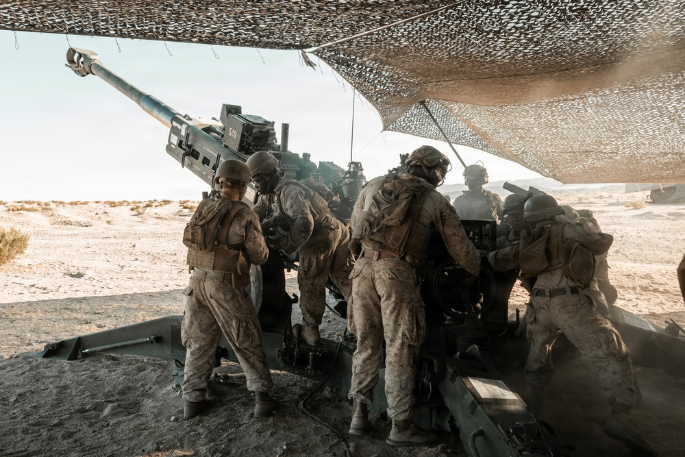 Marines with 3/11 conduct an observation shoot during SLTE 4-26