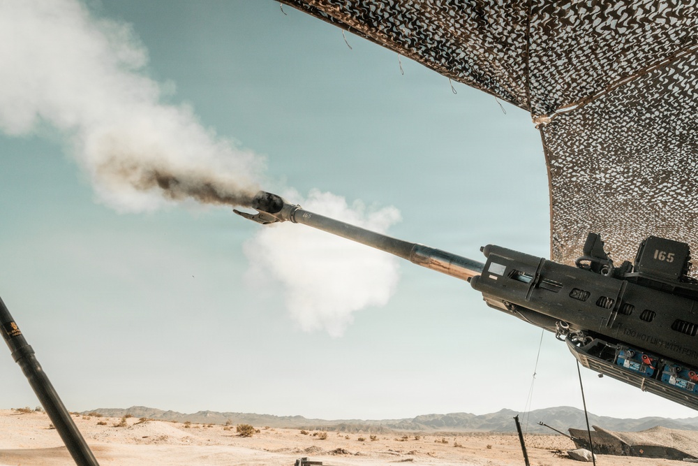 Marines with 3/11 conduct an observation shoot during SLTE 4-26