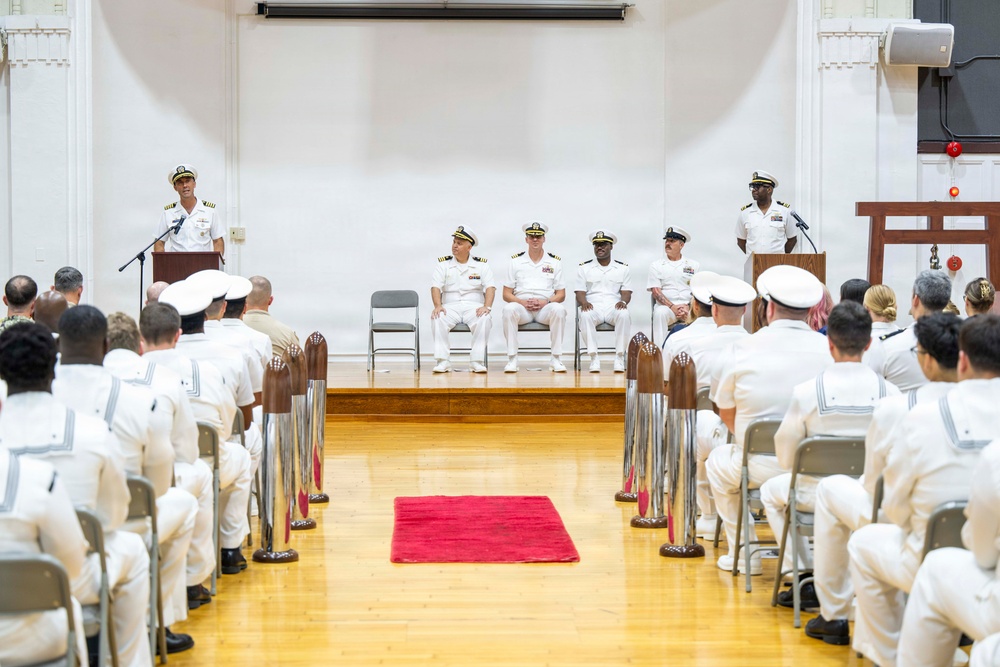 USS Dewey (DDG 105) holds change of command ceremony on Commander, Fleet Activities Yokosuka, Japan
