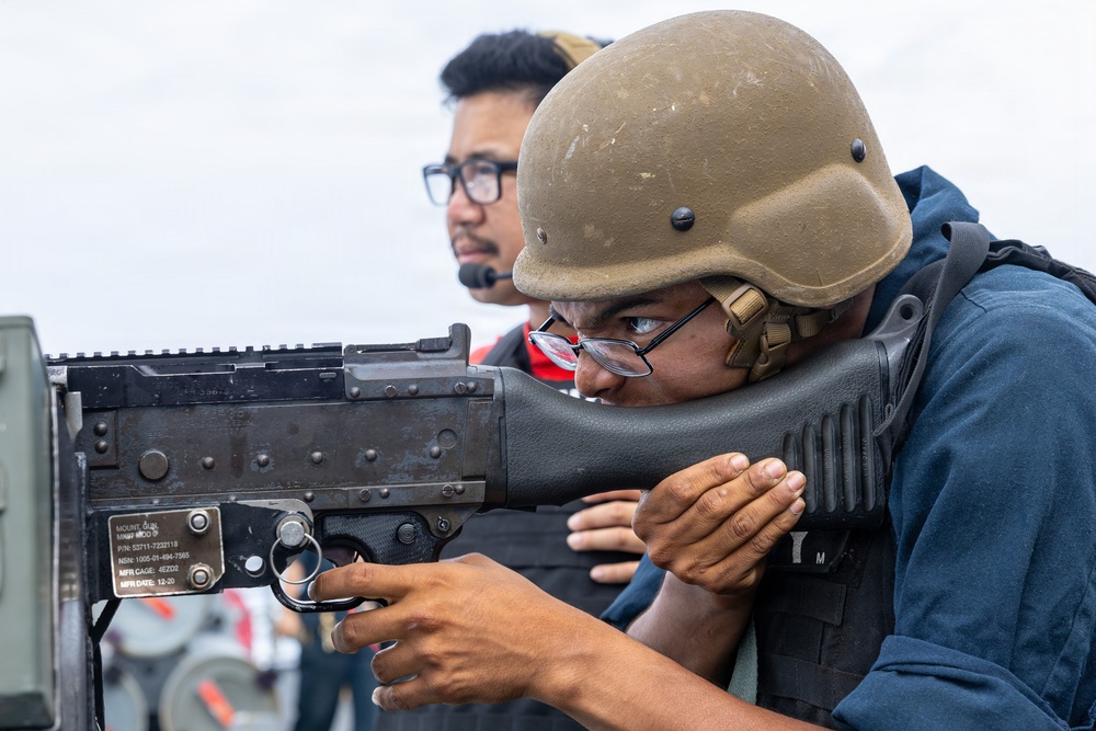 USS John Paul Jones Conducts Crew Served Weapons Training