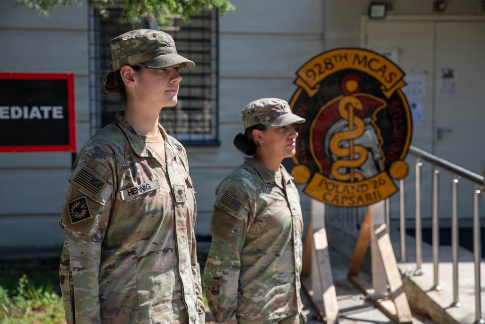 68th Theater Medical Command visit 928th Medical Company Support Area