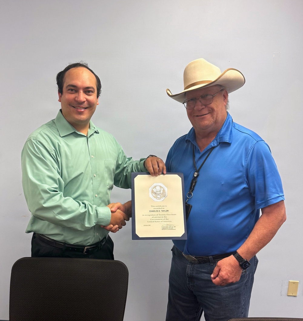 Charles “Chuck” Taylor recognized for 25 years of dedicated federal service