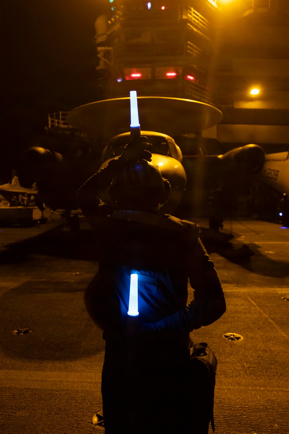USS George H.W. Bush Conducts Night Flight Operations