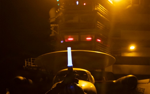 USS George H.W. Bush Conducts Night Flight Operations