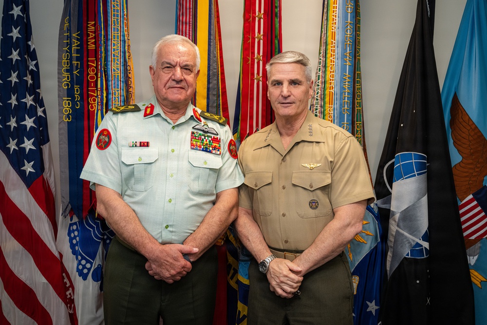 VCJCS Gen. Christopher J. Mahoney meeting with the CJCS Jordanian Armed Forces, Gen. Yousef Hnaity