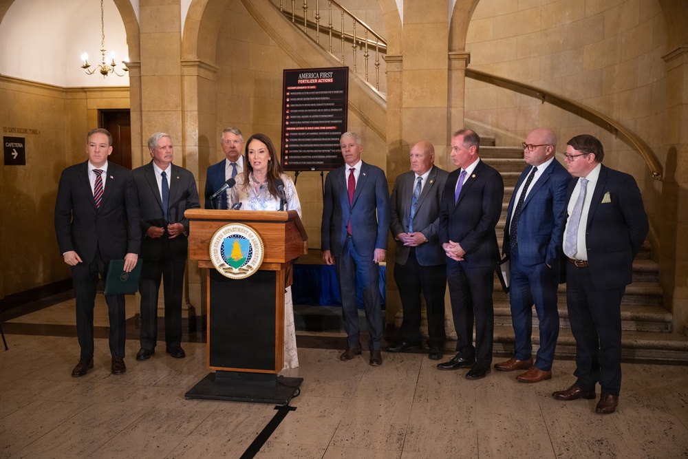 USDA press conference discussing fertilizer policy, May 19, 2026.