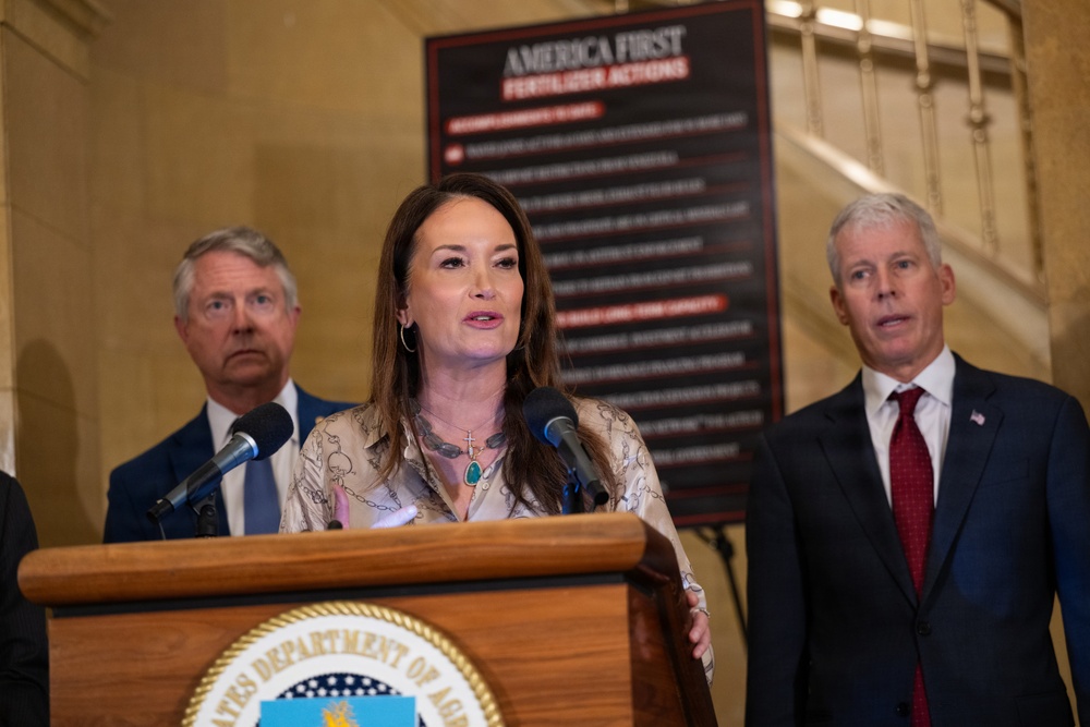 USDA press conference discussing fertilizer policy, May 19, 2026.