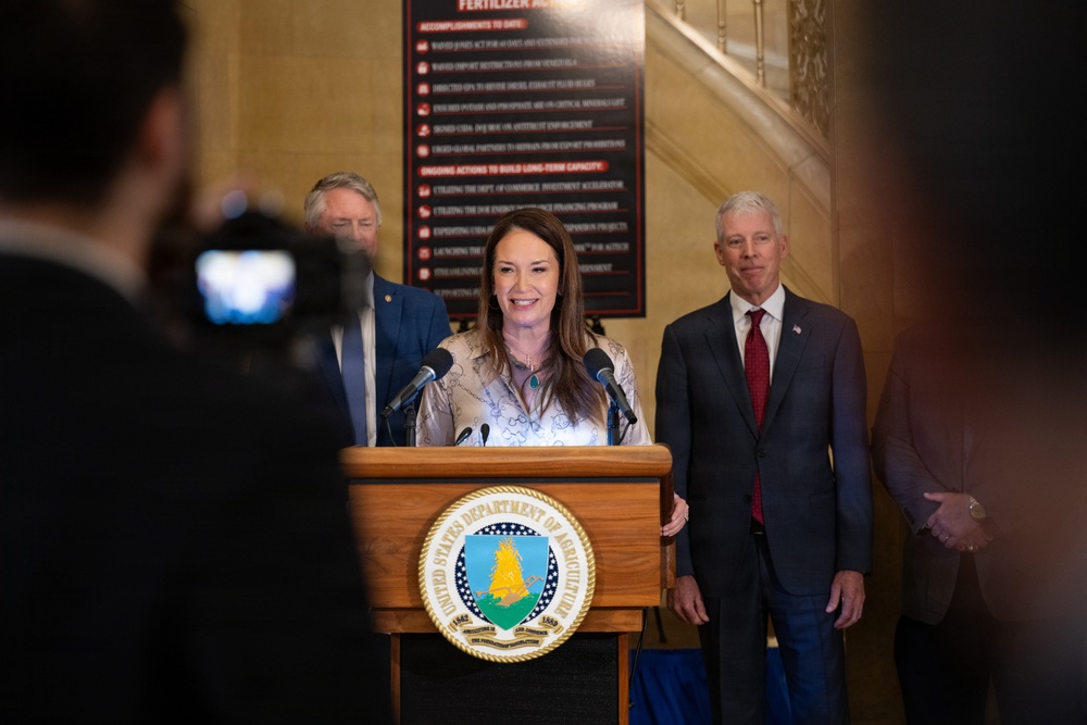 USDA press conference discussing fertilizer policy, May 19, 2026.