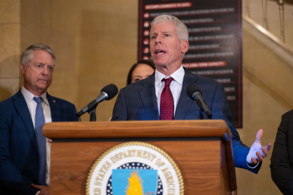 USDA press conference discussing fertilizer policy, May 19, 2026.