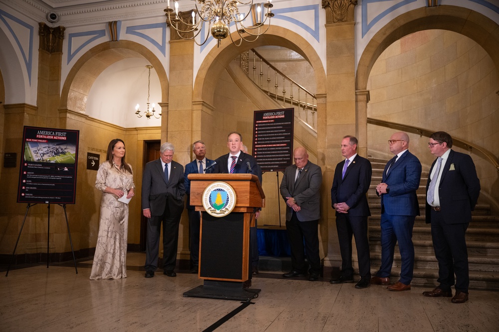 USDA press conference discussing fertilizer policy, May 19, 2026.
