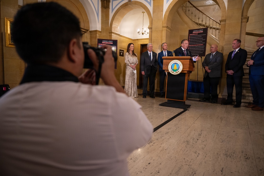 USDA press conference discussing fertilizer policy, May 19, 2026.