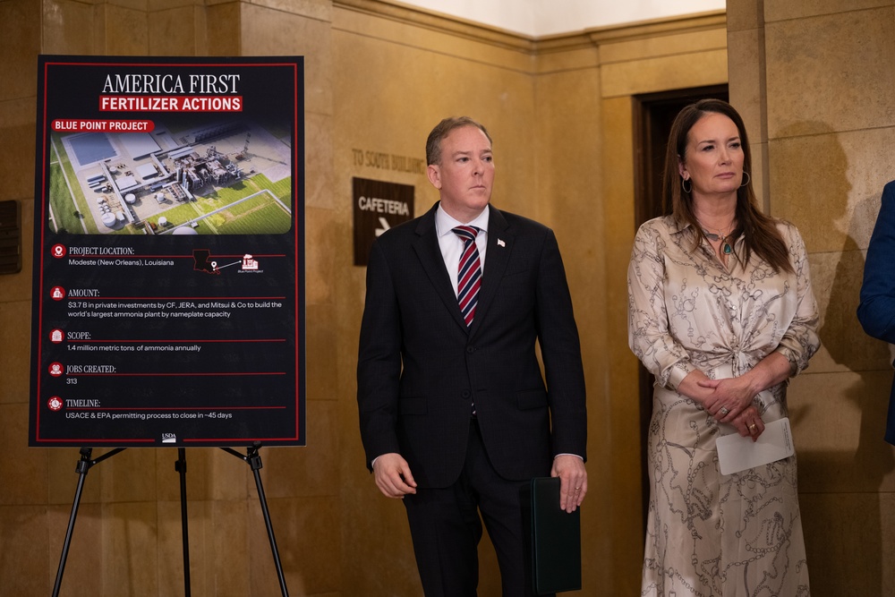 USDA press conference discussing fertilizer policy, May 19, 2026.