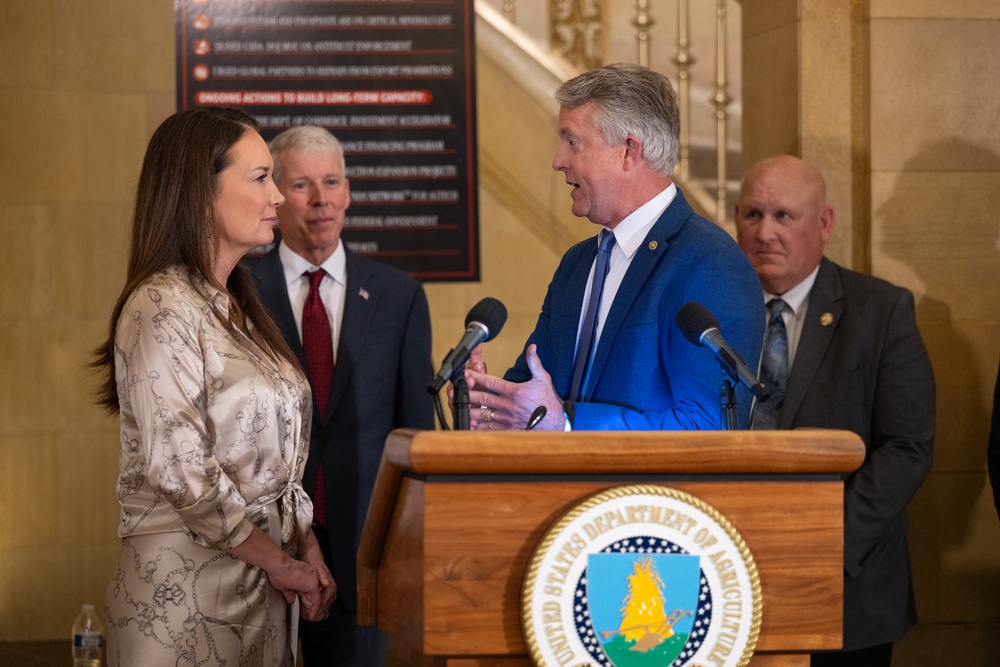 USDA press conference discussing fertilizer policy, May 19, 2026.