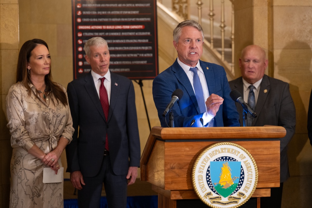 USDA press conference discussing fertilizer policy, May 19, 2026.