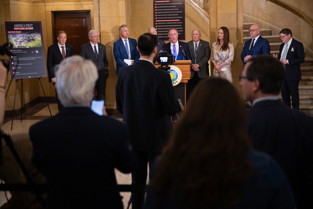 USDA press conference discussing fertilizer policy, May 19, 2026.