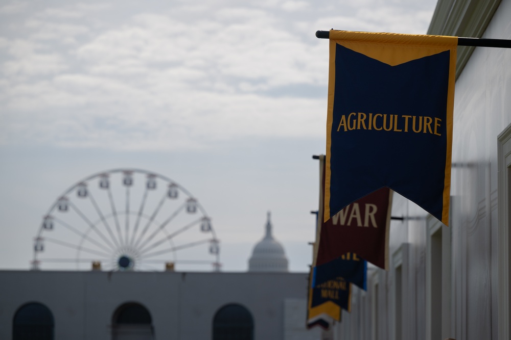 U.S. Department of Agriculture Secretary Brooke Rollins and Department of the Interior Doug Burgum tour the Great American State Fair on the National Mall, June 25. 2026.