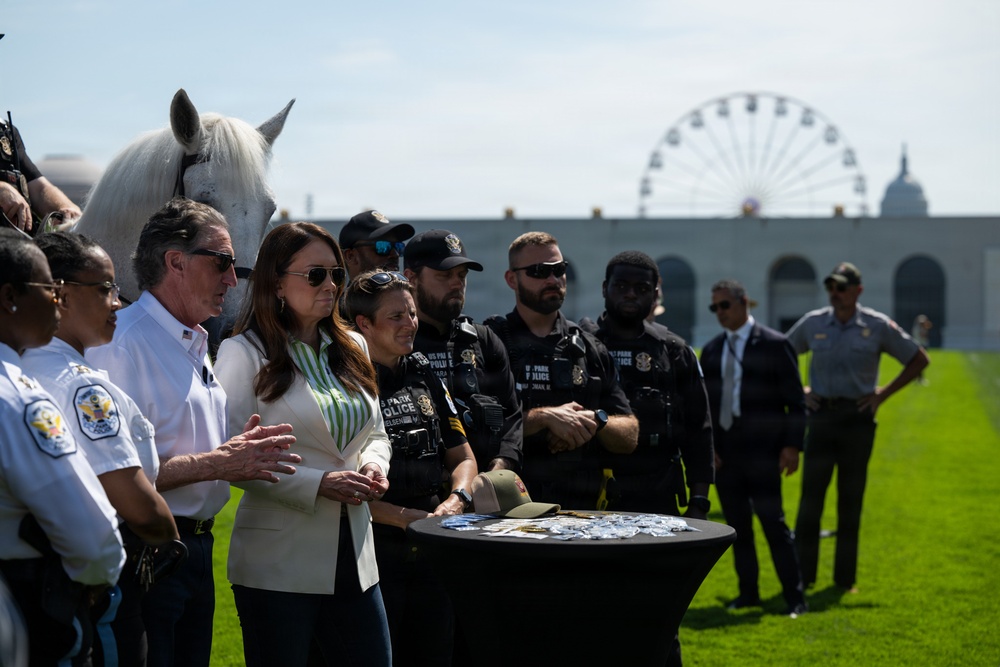 U.S. Department of Agriculture Secretary Brooke Rollins and Department of the Interior Doug Burgum tour the Great American State Fair on the National Mall, June 25. 2026.
