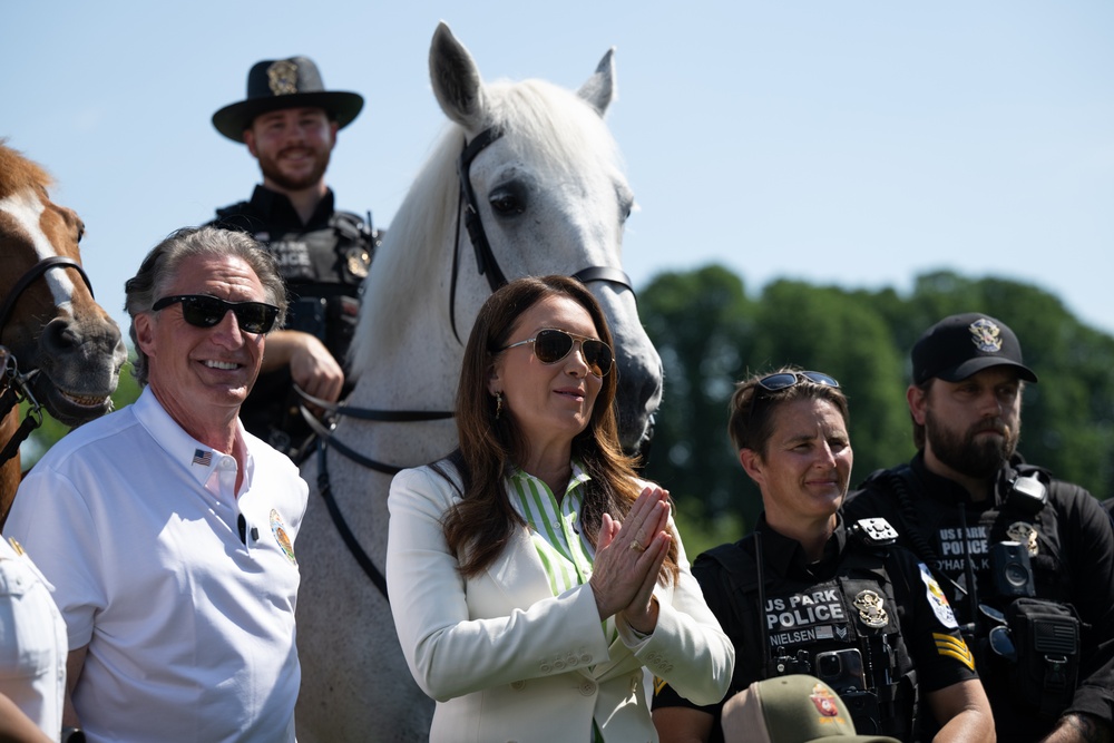 U.S. Department of Agriculture Secretary Brooke Rollins and Department of the Interior Doug Burgum tour the Great American State Fair on the National Mall, June 25. 2026.