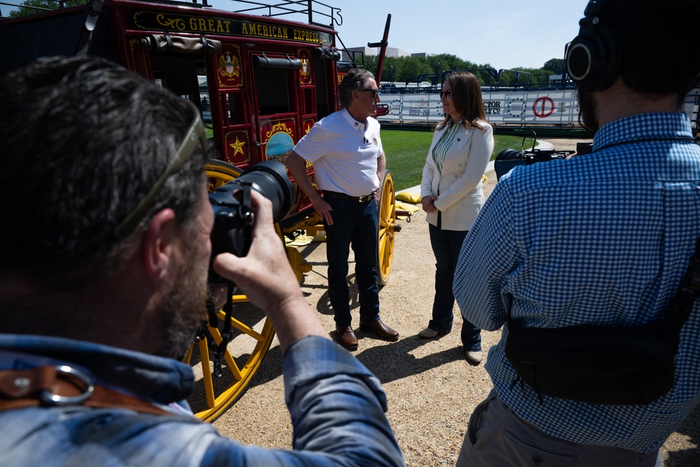 U.S. Department of Agriculture Secretary Brooke Rollins and Department of the Interior Doug Burgum tour the Great American State Fair on the National Mall, June 25. 2026.