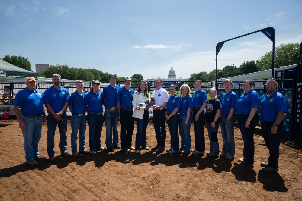 U.S. Department of Agriculture Secretary Brooke Rollins and Department of the Interior Doug Burgum tour the Great American State Fair on the National Mall, June 25. 2026.