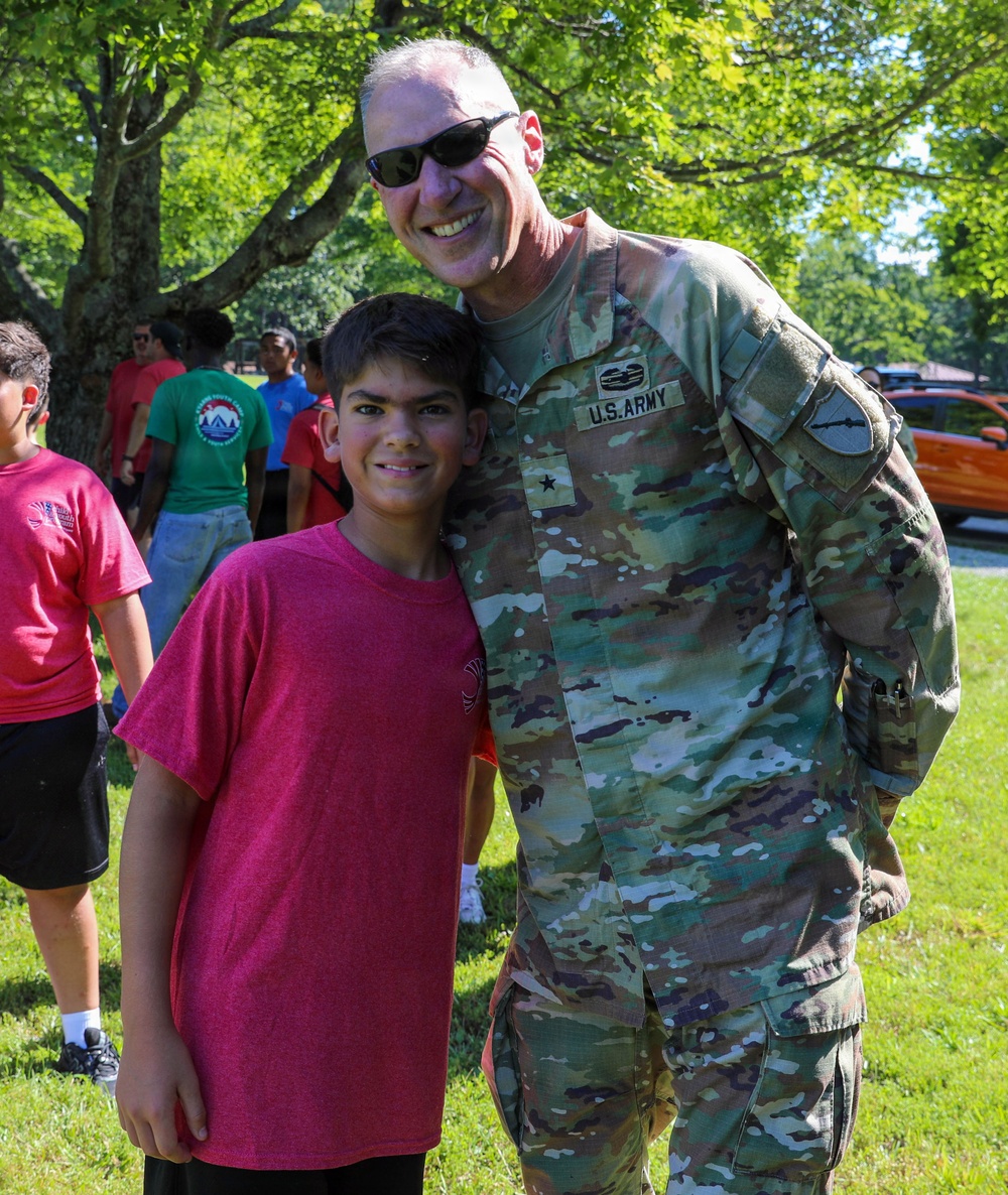 Posing with the General